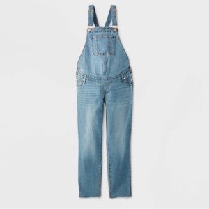 NWT, Isabel Maternity Denim Jean Bib Overalls, Size 6, stretch Adjustable Waist